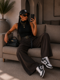 Pantalone choco con cintura - R.a. Boutique
