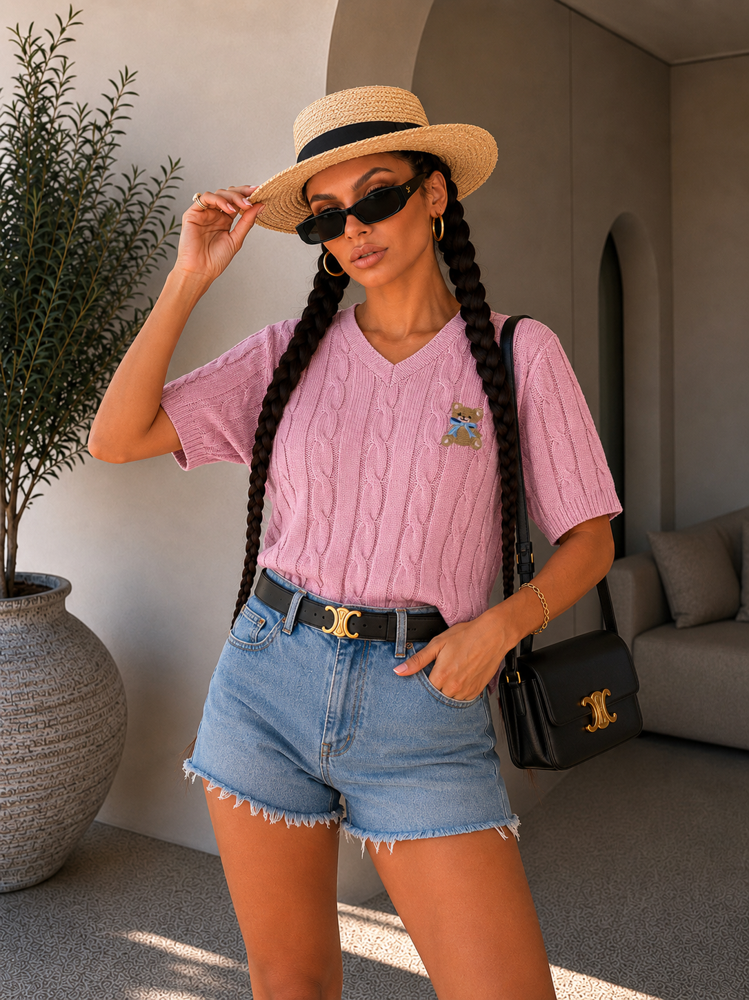 Maglia Teddy a trecce - R.a. Boutique