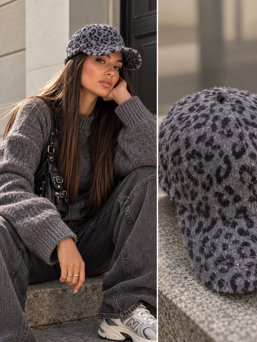 Cappello animalier grigio - R.a. Boutique