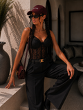 Body in pizzo con coppe e bretelle - R.a. Boutique
