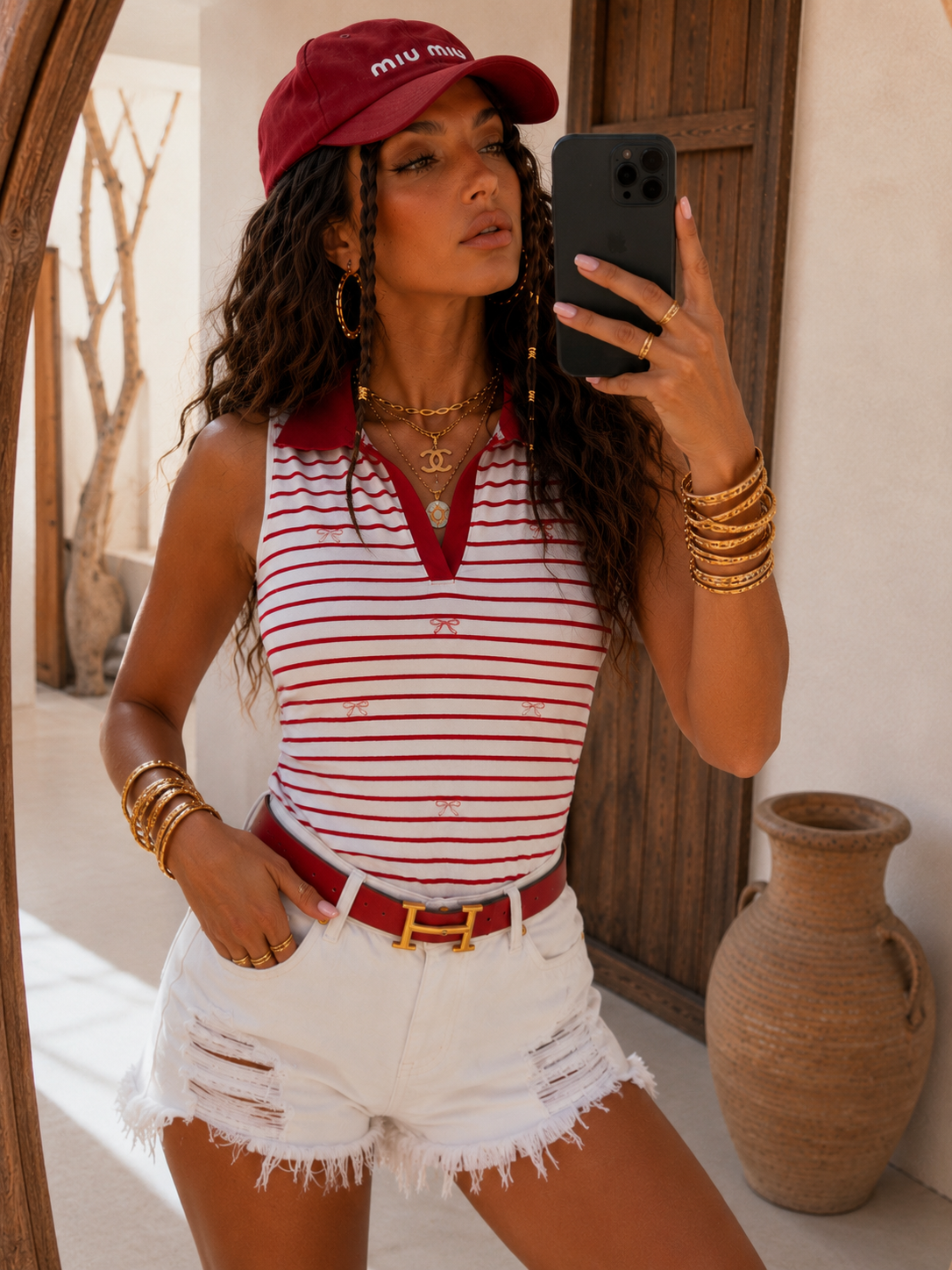 Polo Candy Stripes con fiocchetti - R.a. Boutique