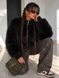 Giacca Eco Pelliccia con Zip Nero - R.a. Boutique