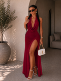 Abito bordeaux con gonna in velo - R.a. Boutique