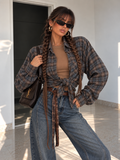 Camicia Over Tartan Grigia con Polsini Larghi - R.a. Boutique