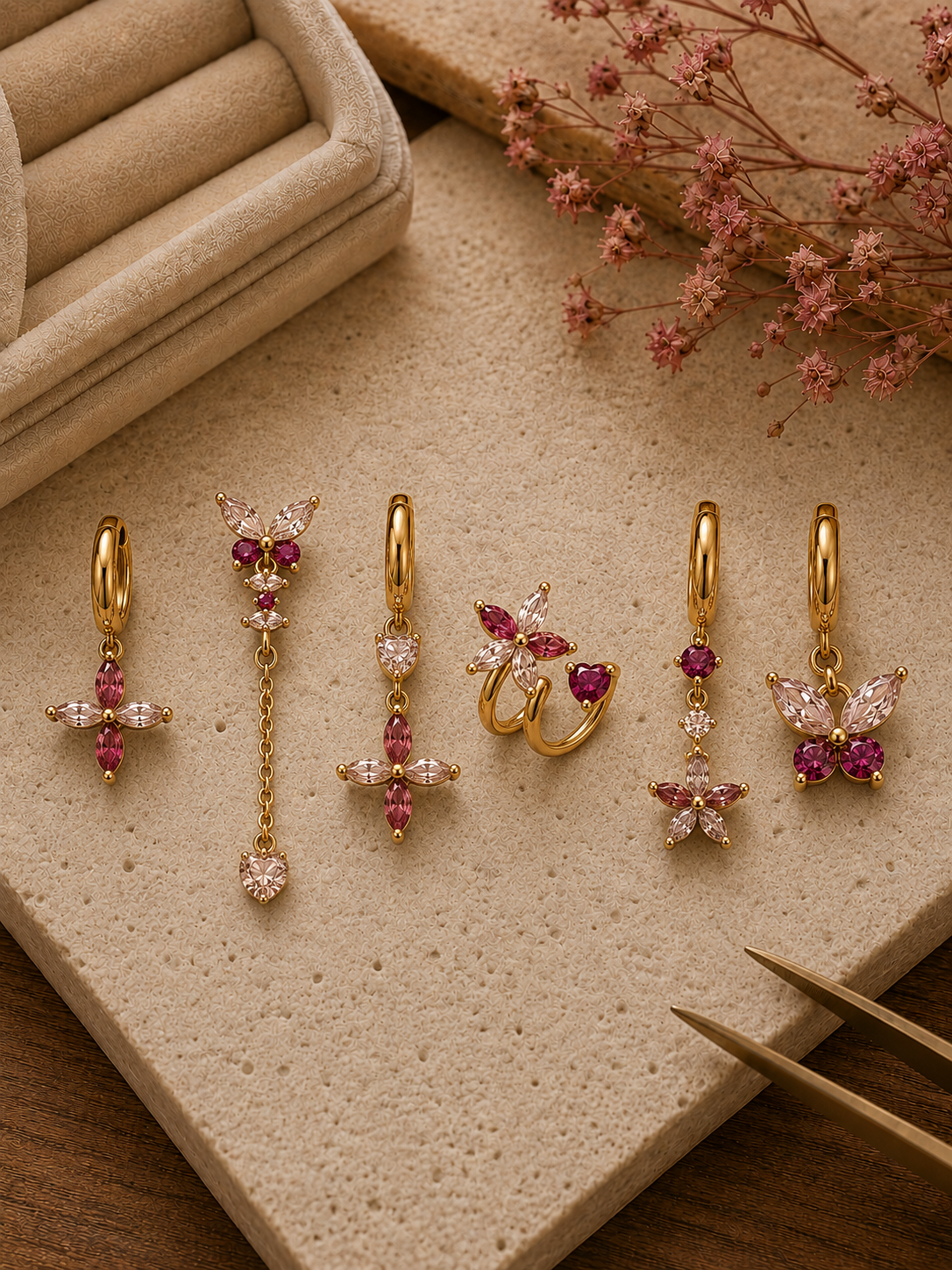 Set 6 orecchini crystal - R.a. Boutique