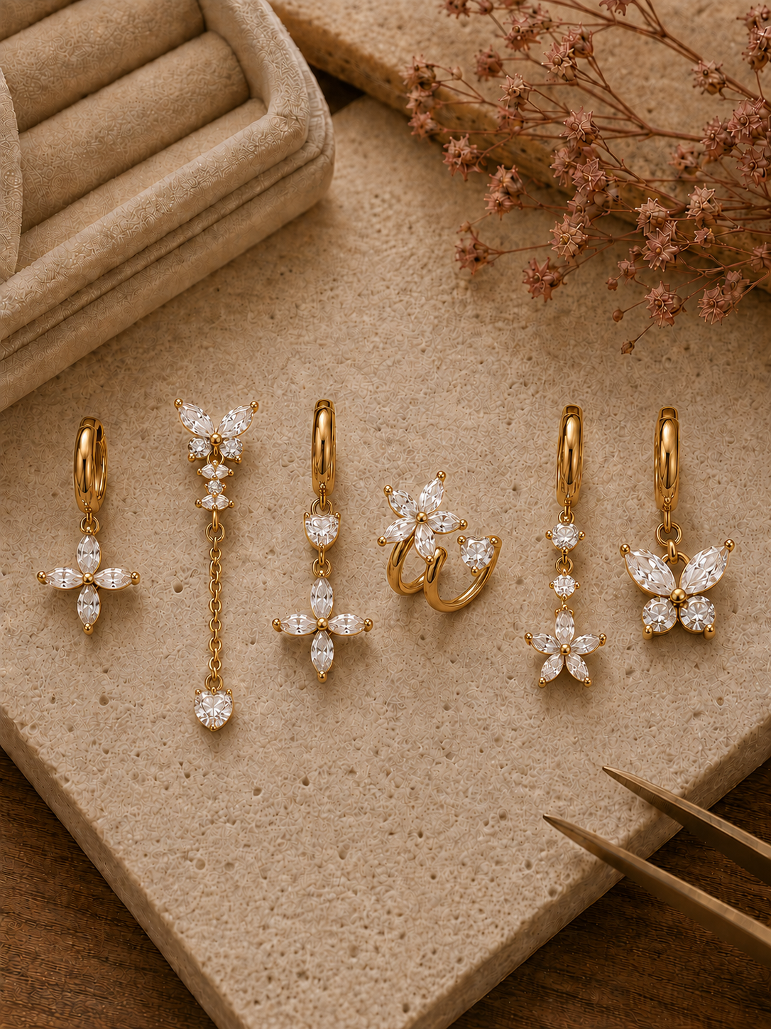 Set 6 orecchini crystal - R.a. Boutique