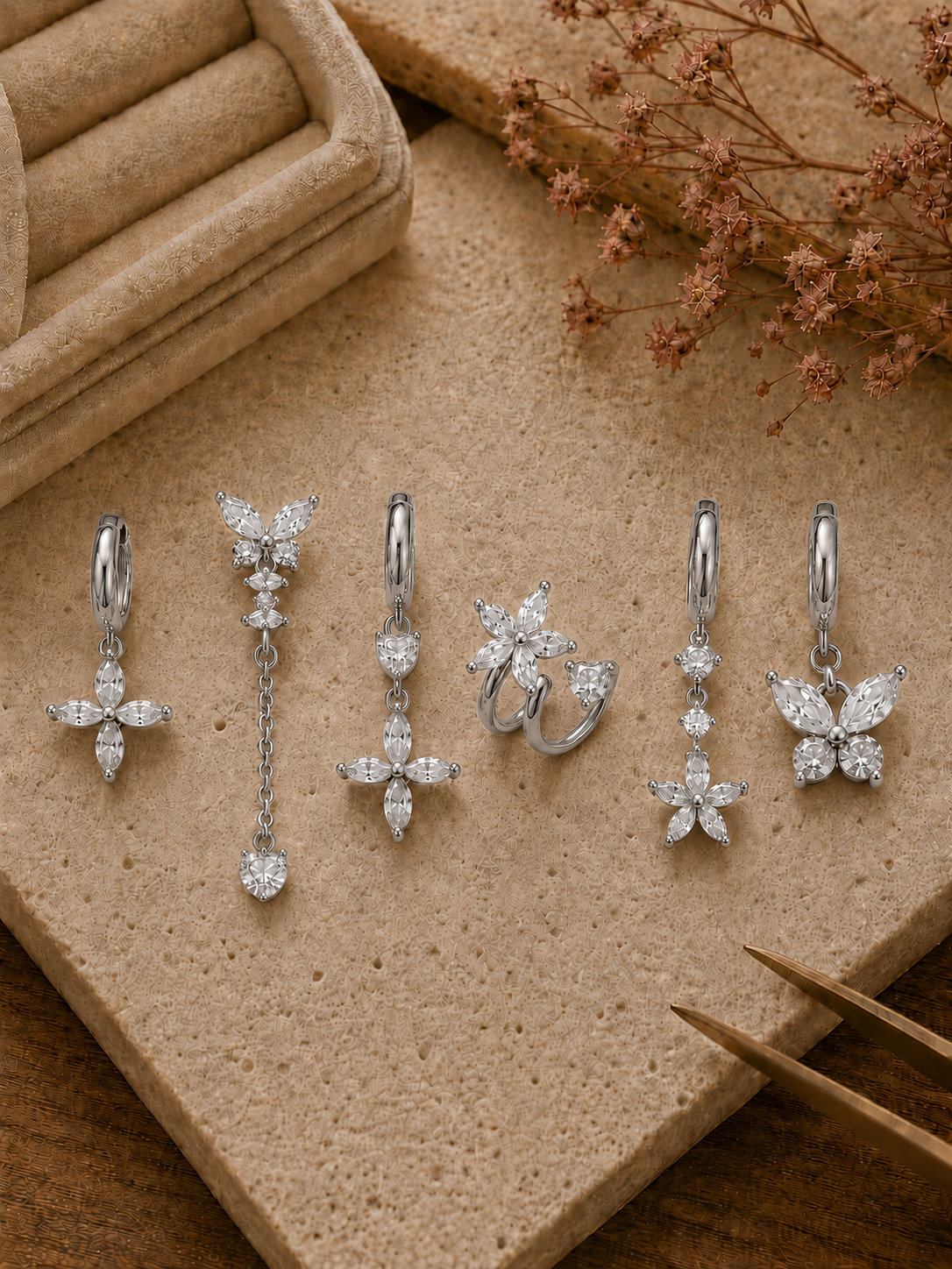 Set 6 orecchini crystal - R.a. Boutique