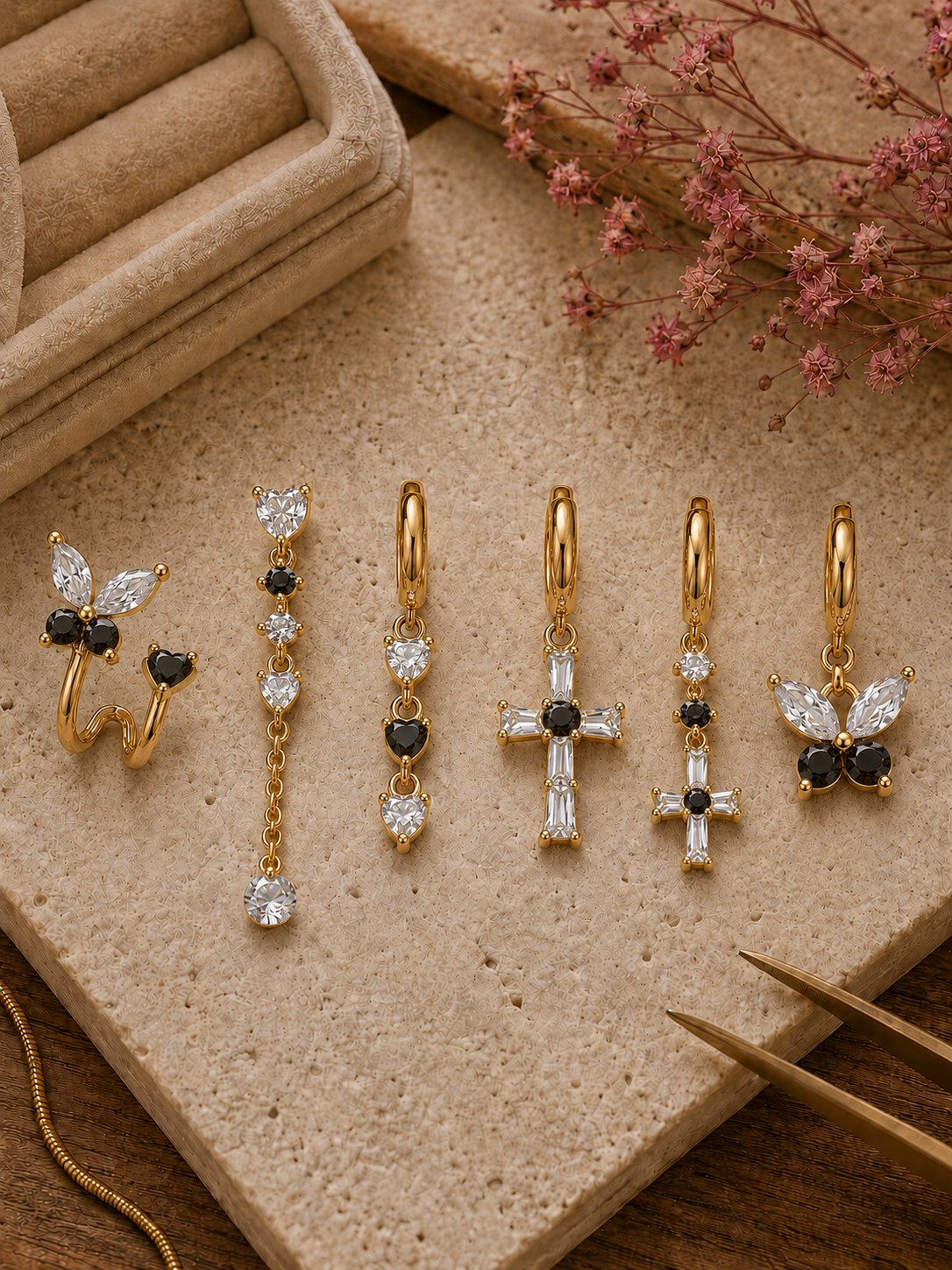 Set 6 orecchini crystal - R.a. Boutique