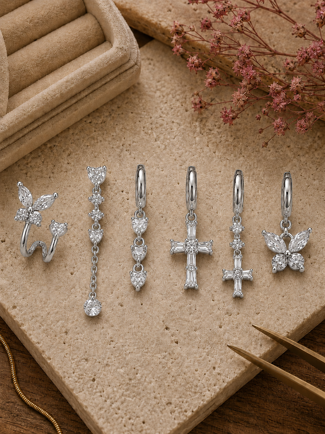 Set 6 orecchini crystal - R.a. Boutique