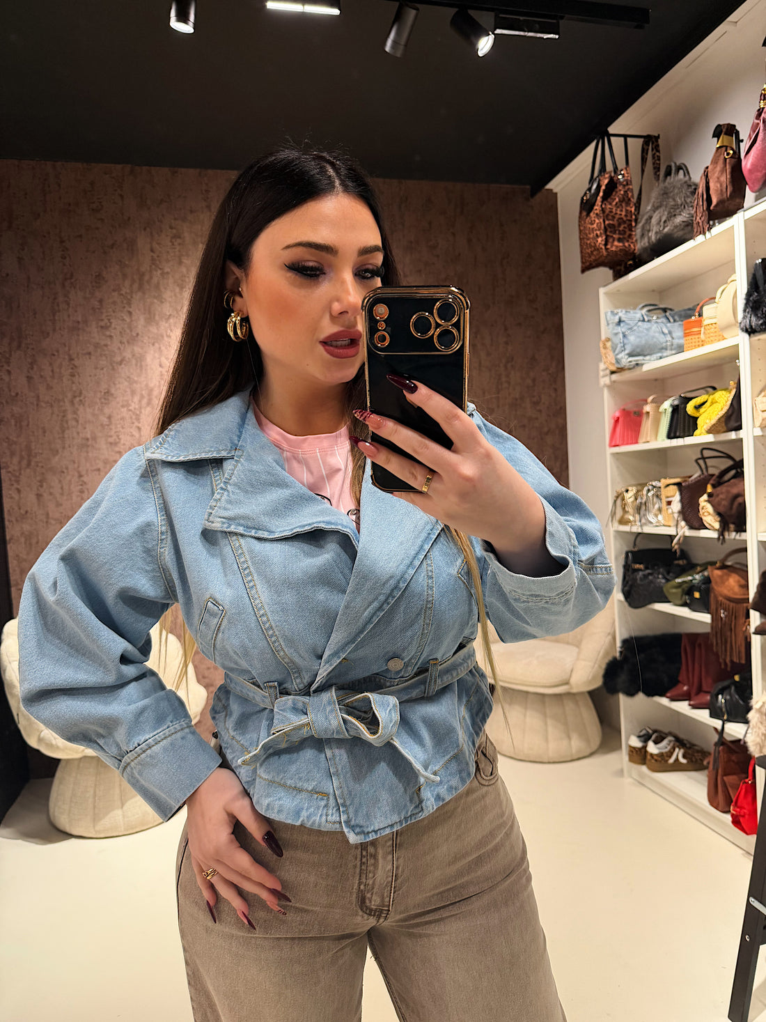Giacca in jeans con cintura - R.a. Boutique