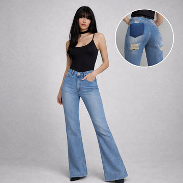 Jeans con strappi e dettaglio tasca - R.a. Boutique