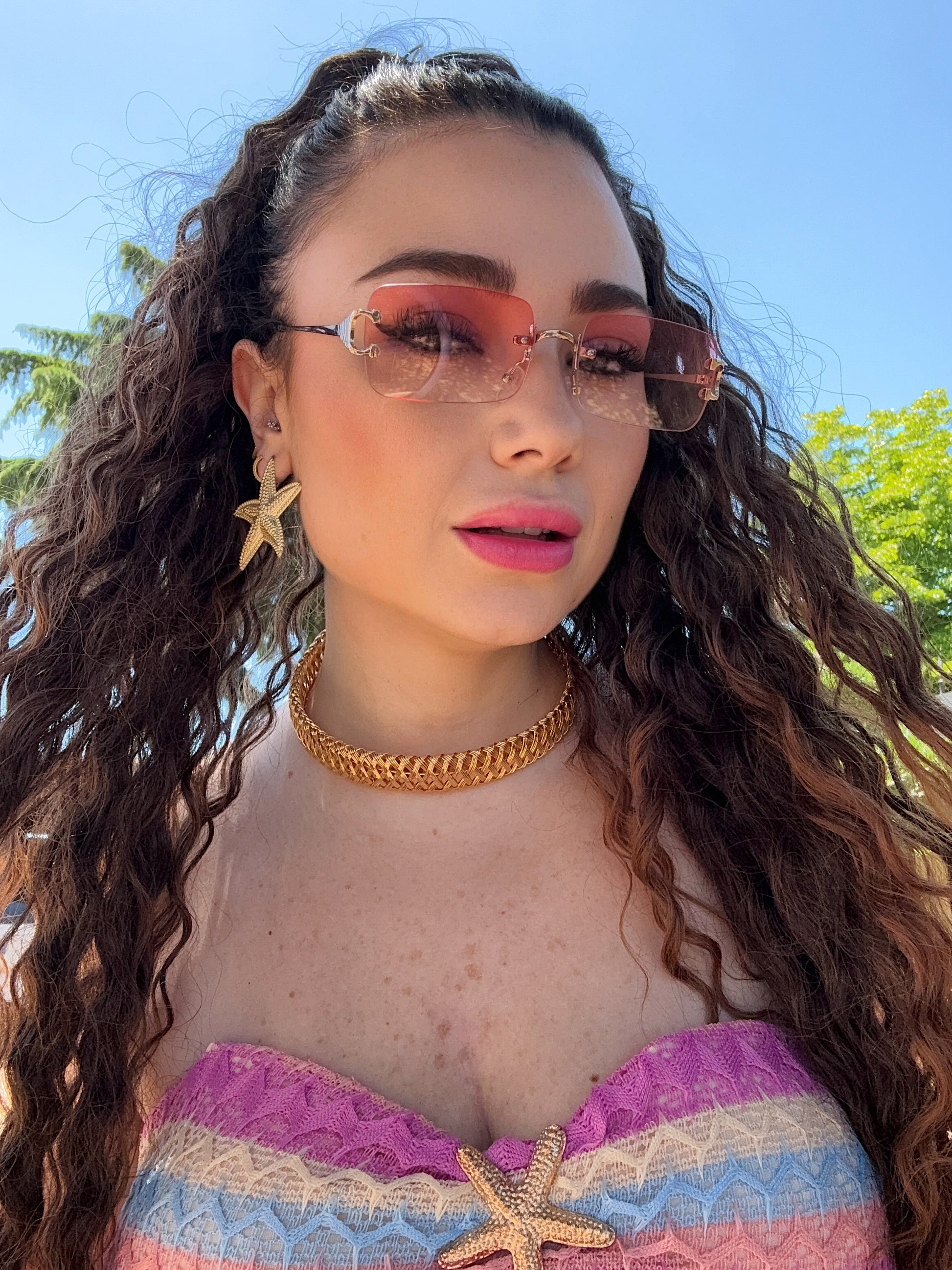 Collana choker a treccia oro - R.a. Boutique