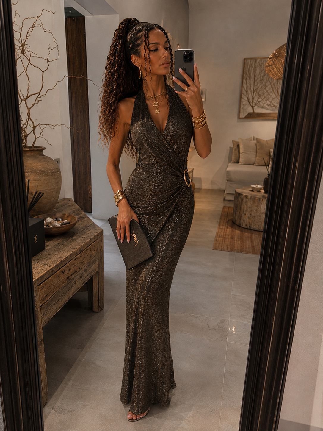 Abito Lungo Lurex Anello - R.a. Boutique