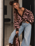 Cardigan Zebrato Marrone e Rosa - R.a. Boutique