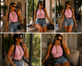 Top Ribbed Romantic Flower - R.a. Boutique