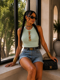 Top Ribbed Romantic Flower - R.a. Boutique