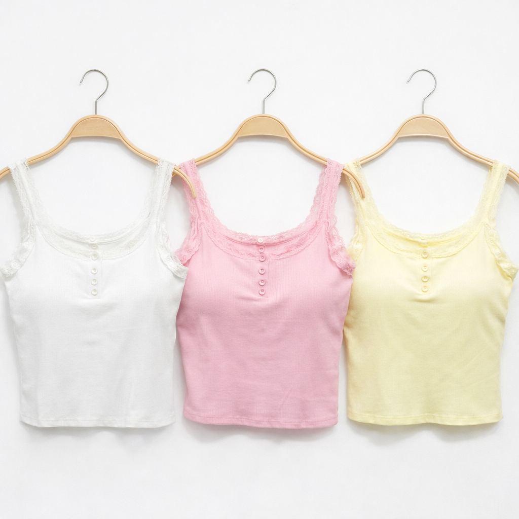 Top Lace Basic con bottoncini - R.a. Boutique