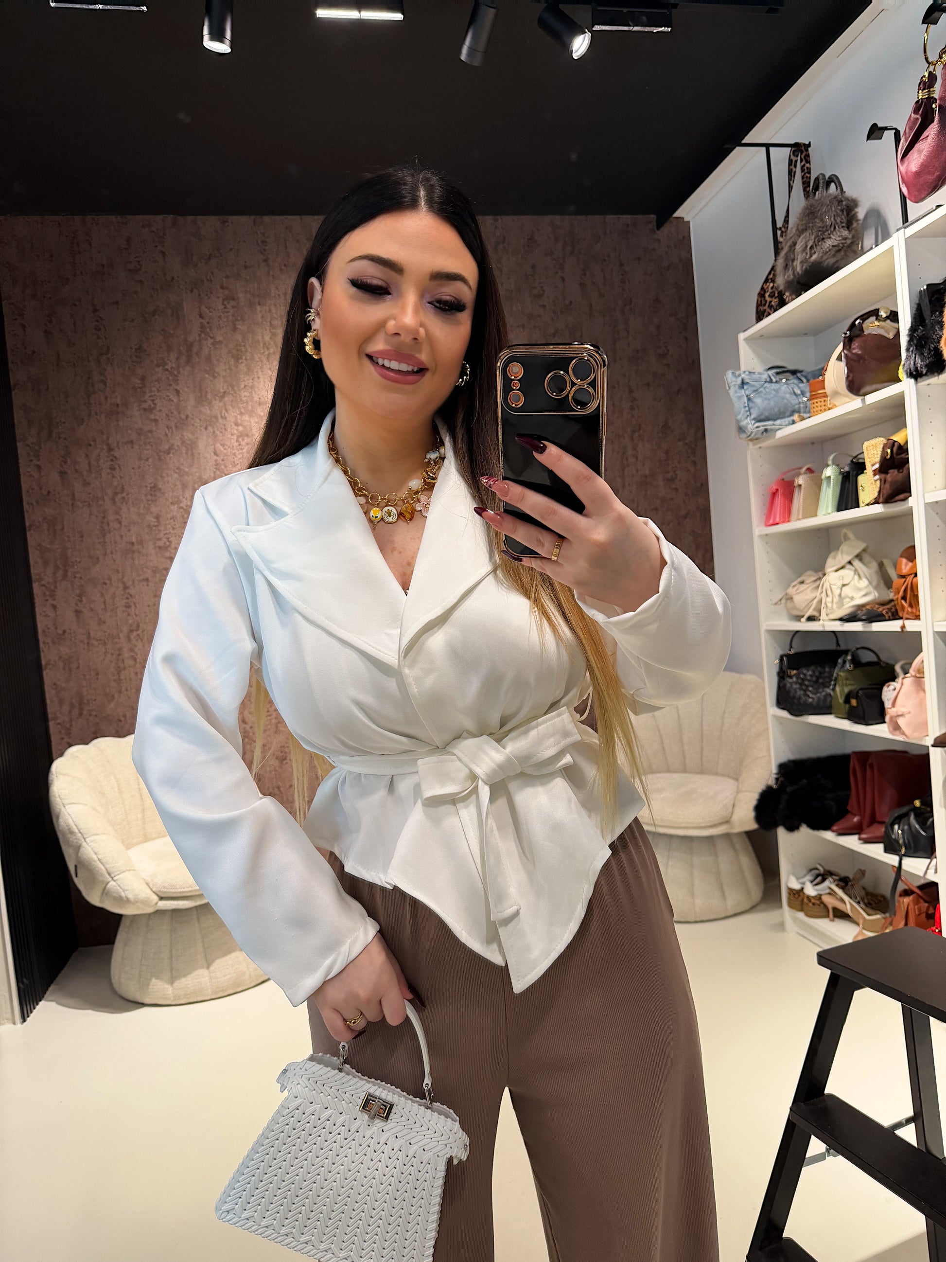 Giacca basic incrocio e fiocco - R.a. Boutique