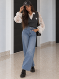 Jeans Wide Leg con Cintura Integrata - R.a. Boutique