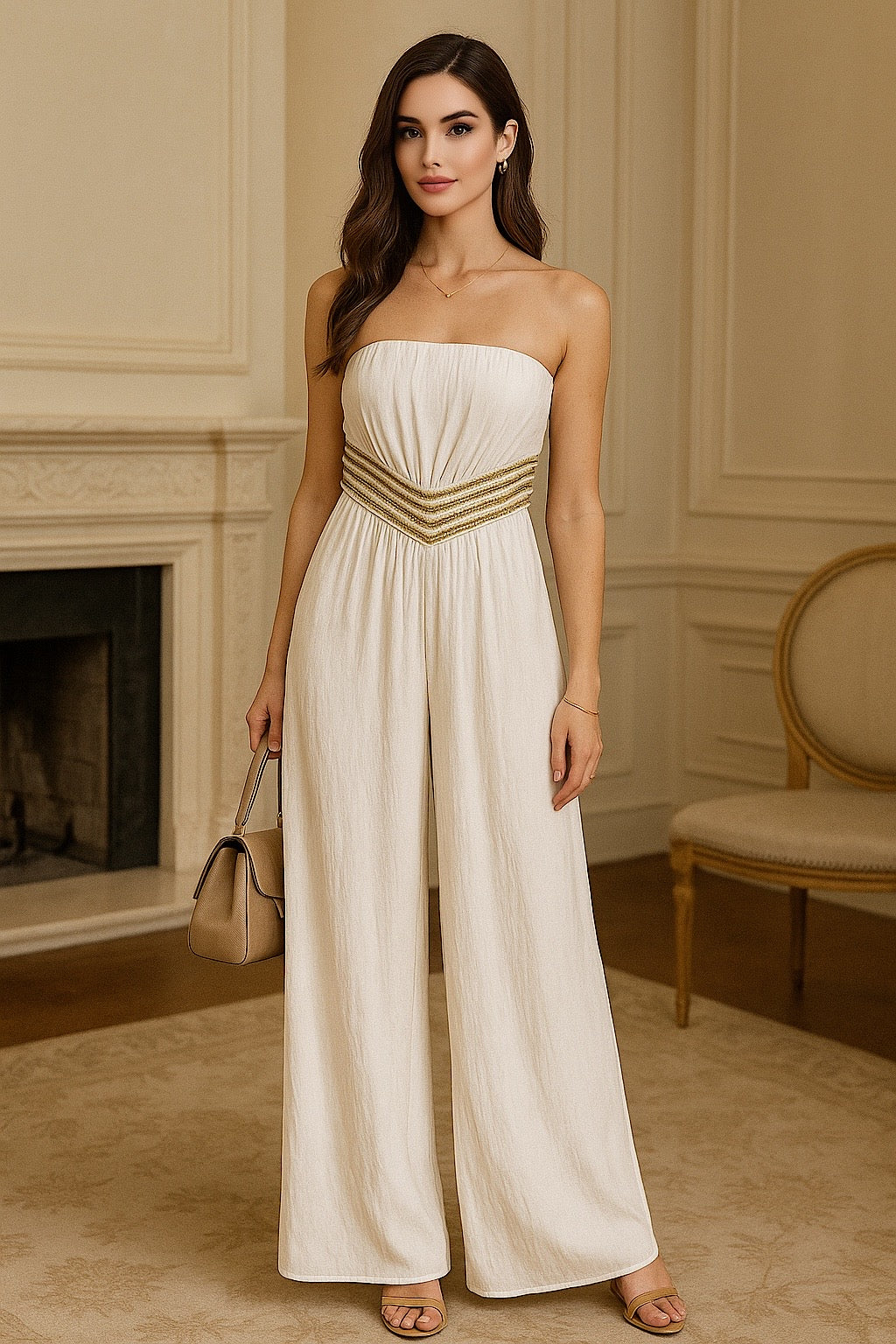 Tuta con dettaglio gold - R.a. Boutique