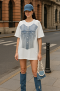 T-shirt con stampa denim - R.a. Boutique