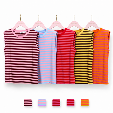 Top a Righe con Spalline imbottite