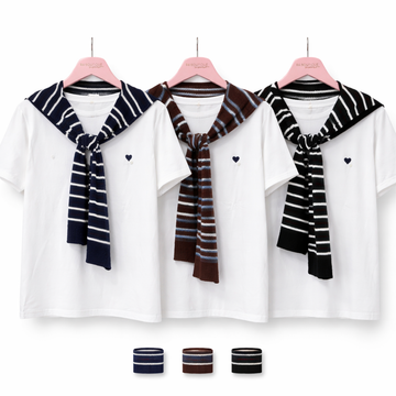 T-shirt con dettaglio cuore  e coprispalle