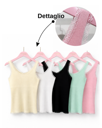 Canotta con dettaglio pizzo a cuore