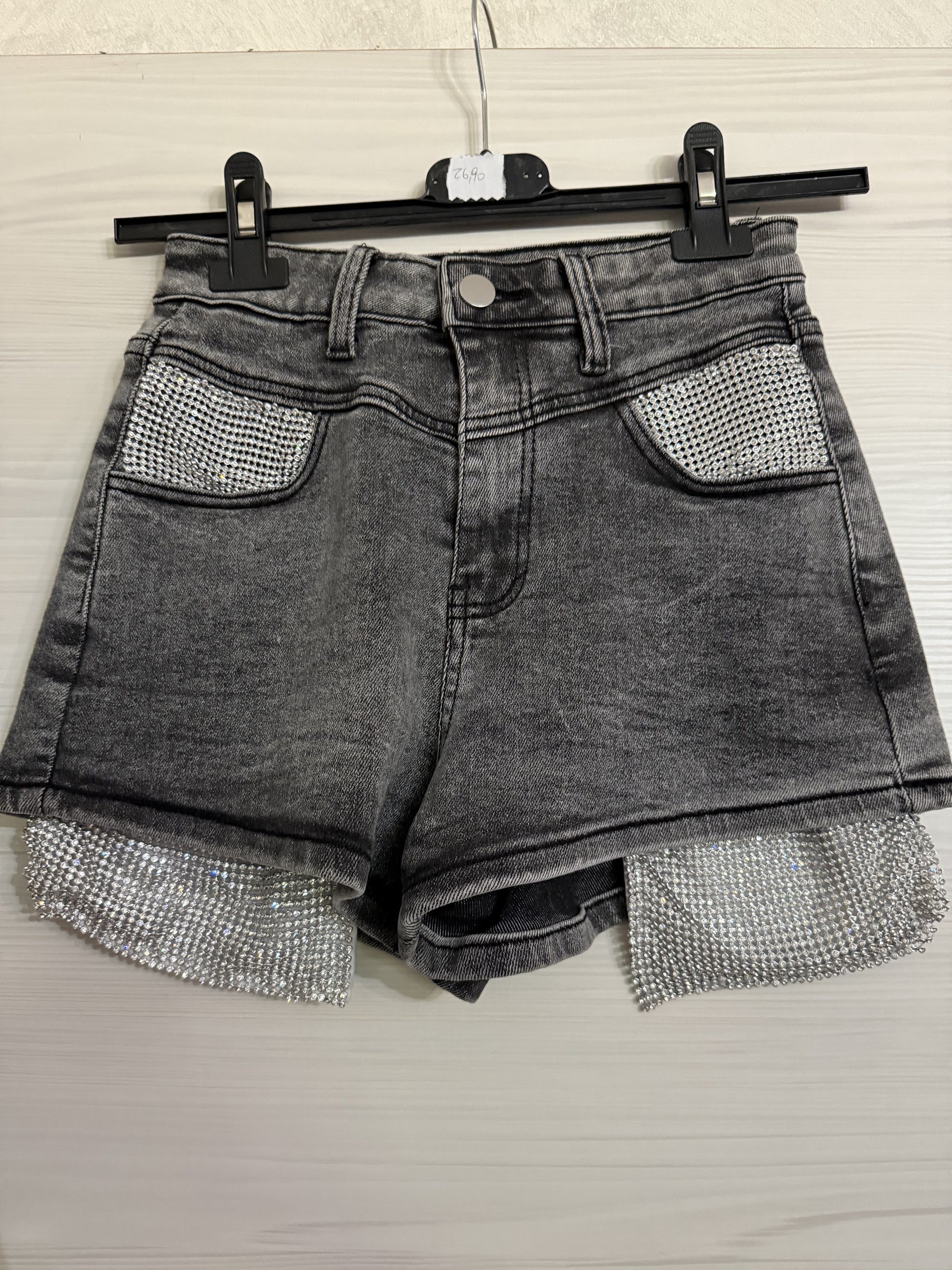 Short in denim con strass - R.a. Boutique