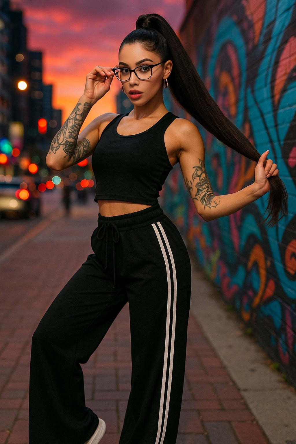 Pantalone sportivo nero - R.a. Boutique