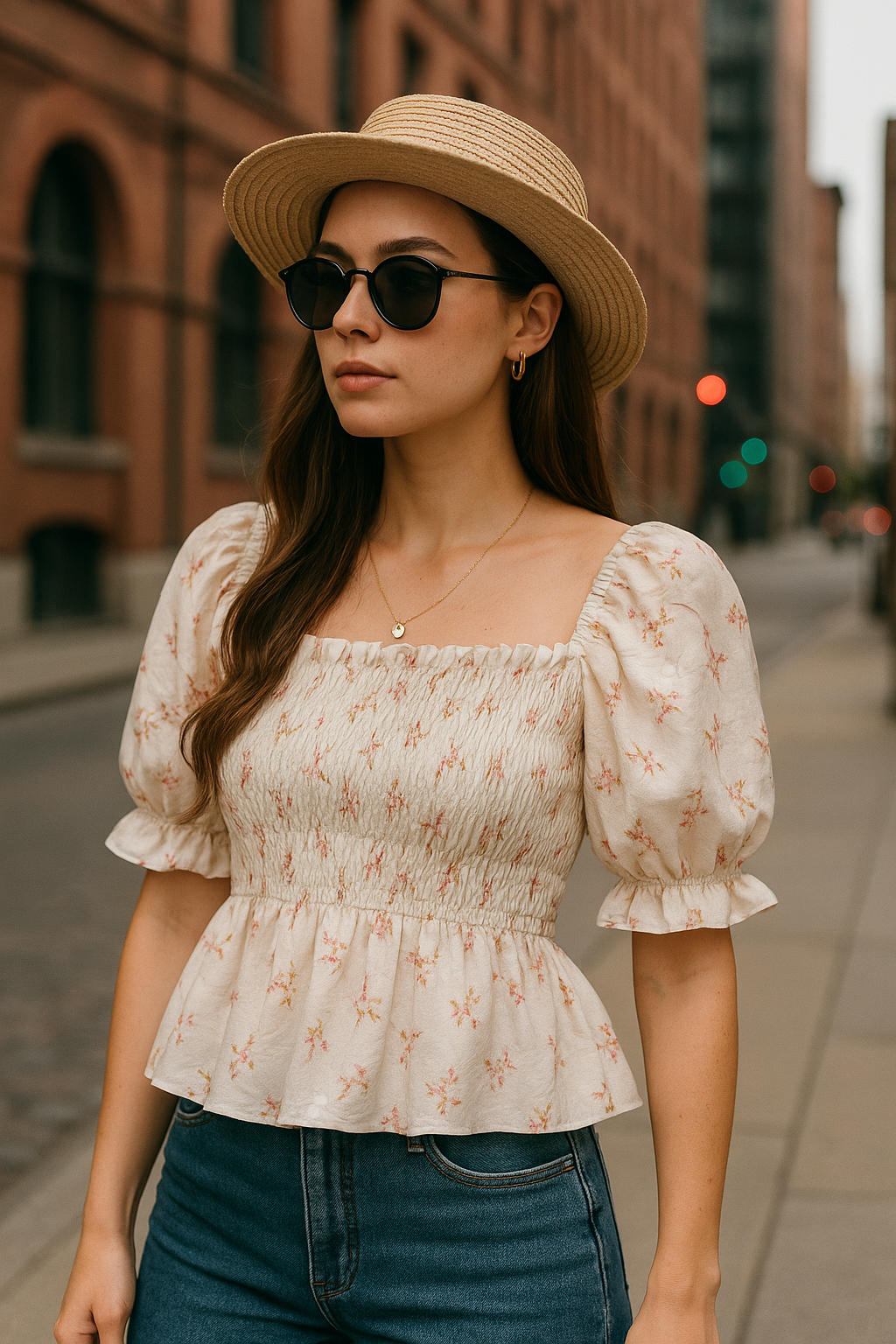 Top bianco a fiorellini - R.a. Boutique