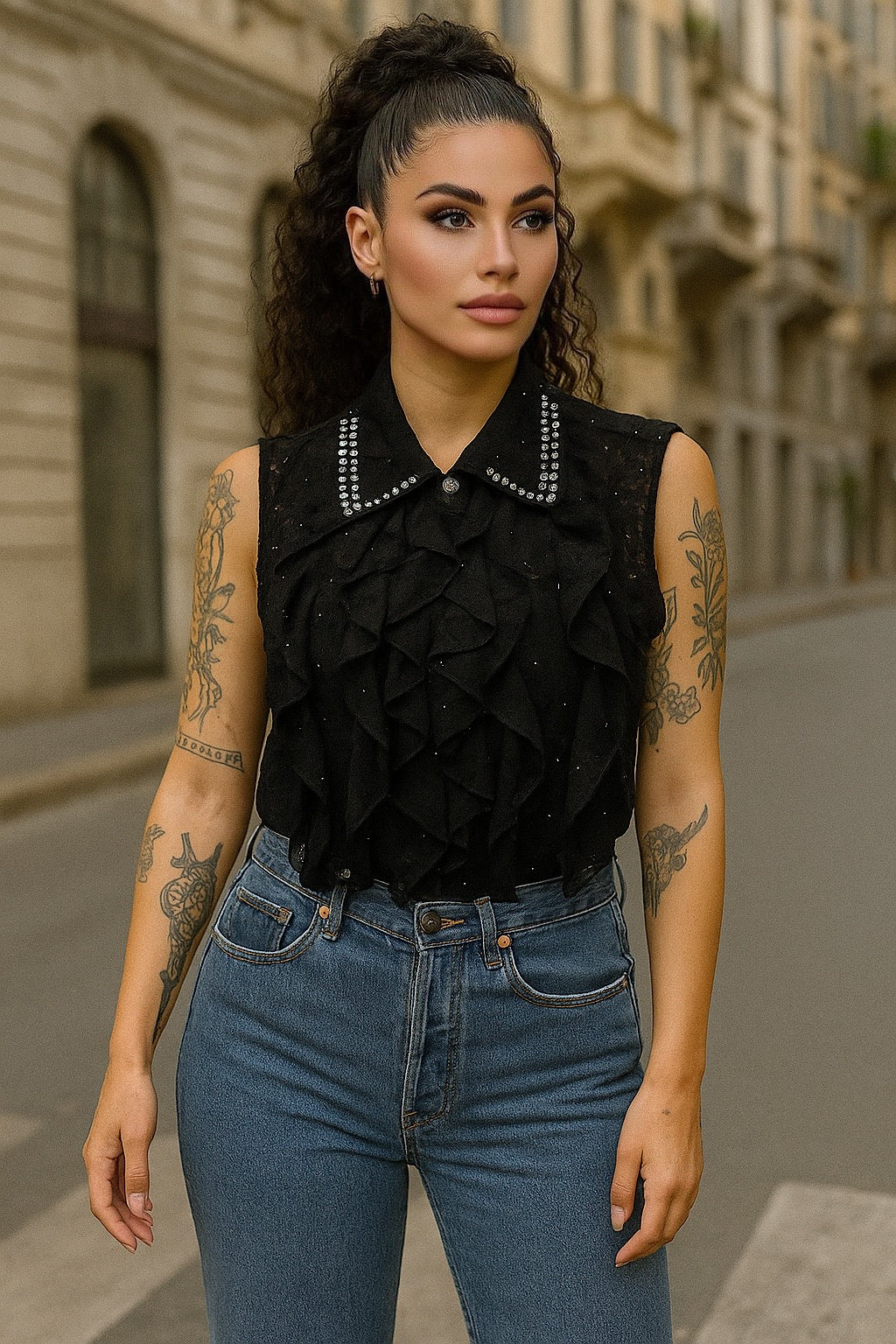 Camicetta con brillantini - R.a. Boutique