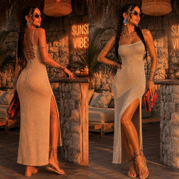 Gold lurex dress