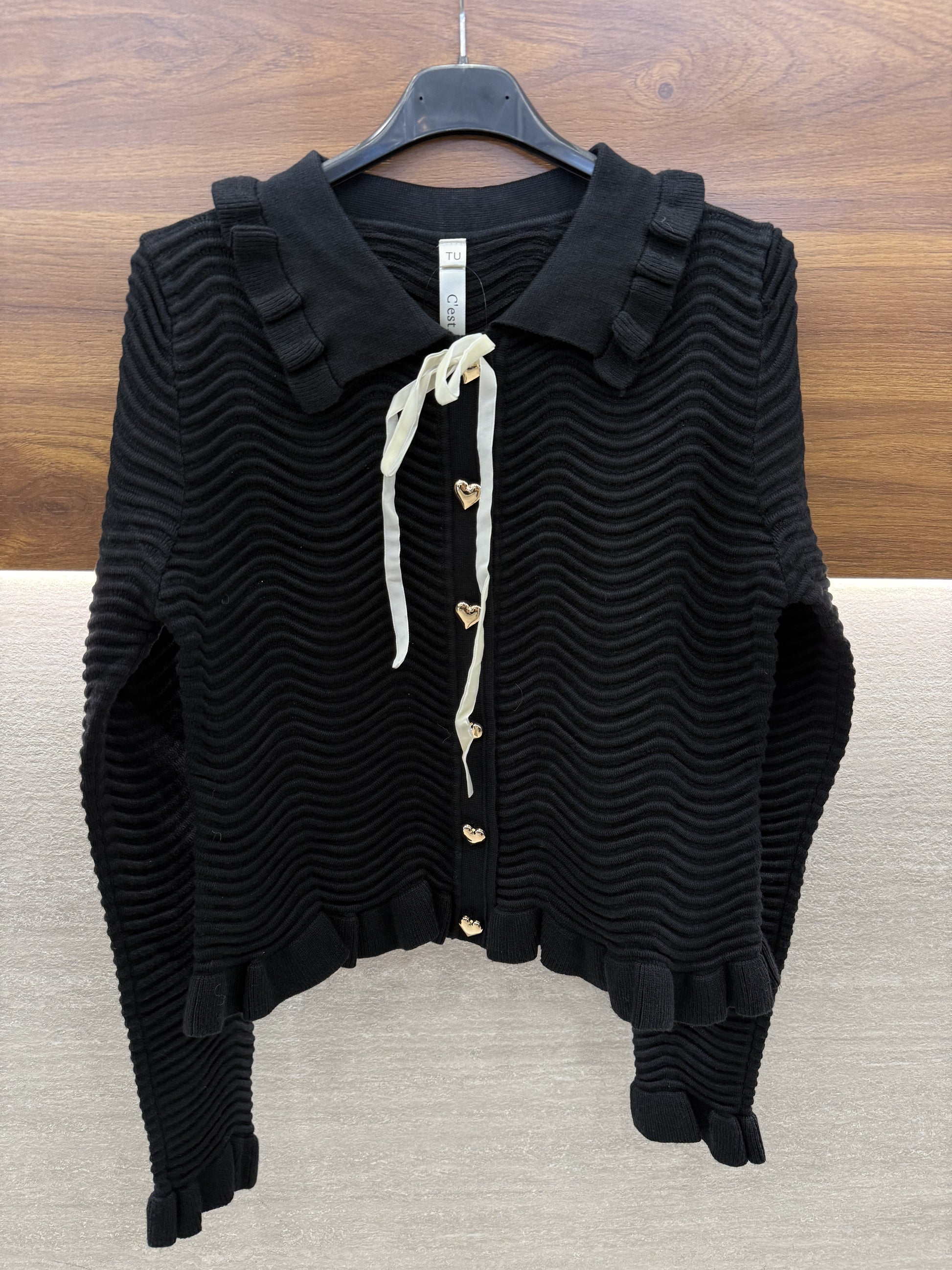 Maglioncino con rouches e bottoni a cuore - R.a. Boutique