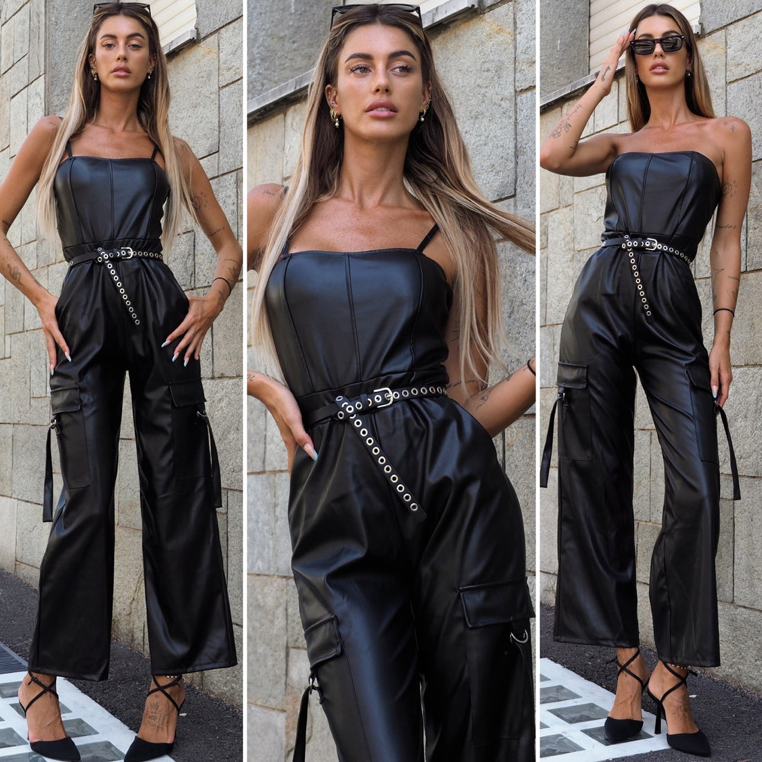 Tuta a fascia in ecopelle - R.a. Boutique 