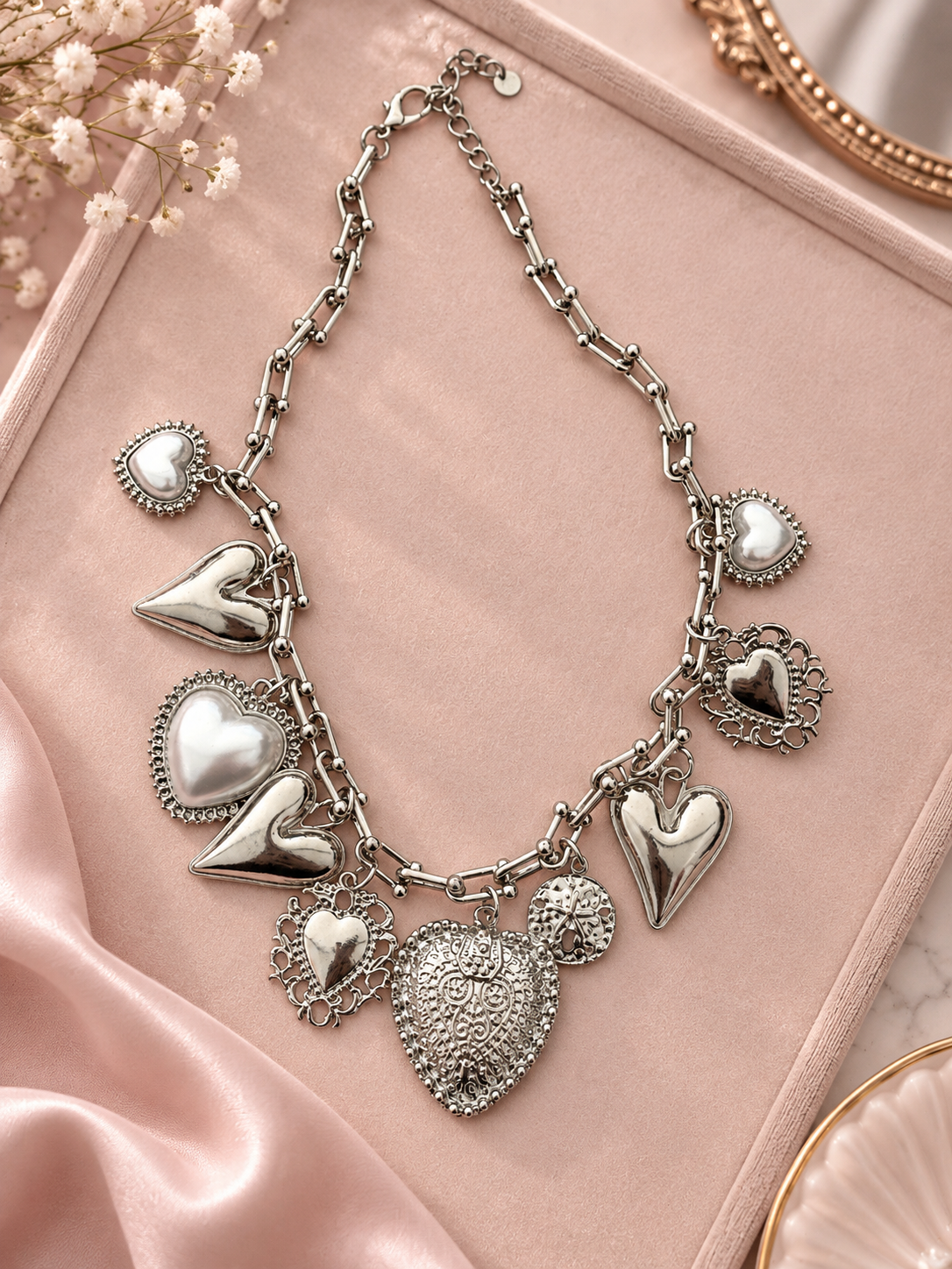 Collana Heart Crush – Charms a Cuore Silver - R.a. Boutique