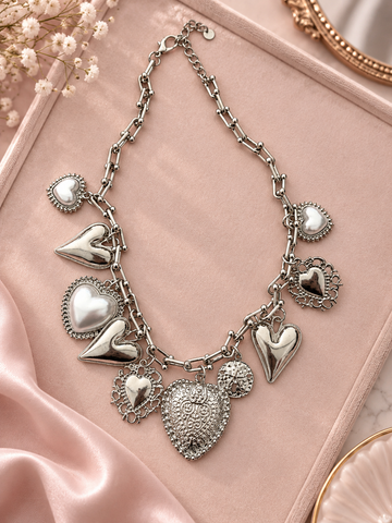 Collana Heart Crush – Charms a Cuore Silver - R.a. Boutique