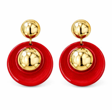Orecchini Button Rossi senza foro - R.a. Boutique