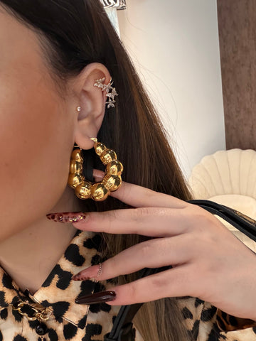 Orecchini Cerchi con Sfere Dorate - R.a. Boutique