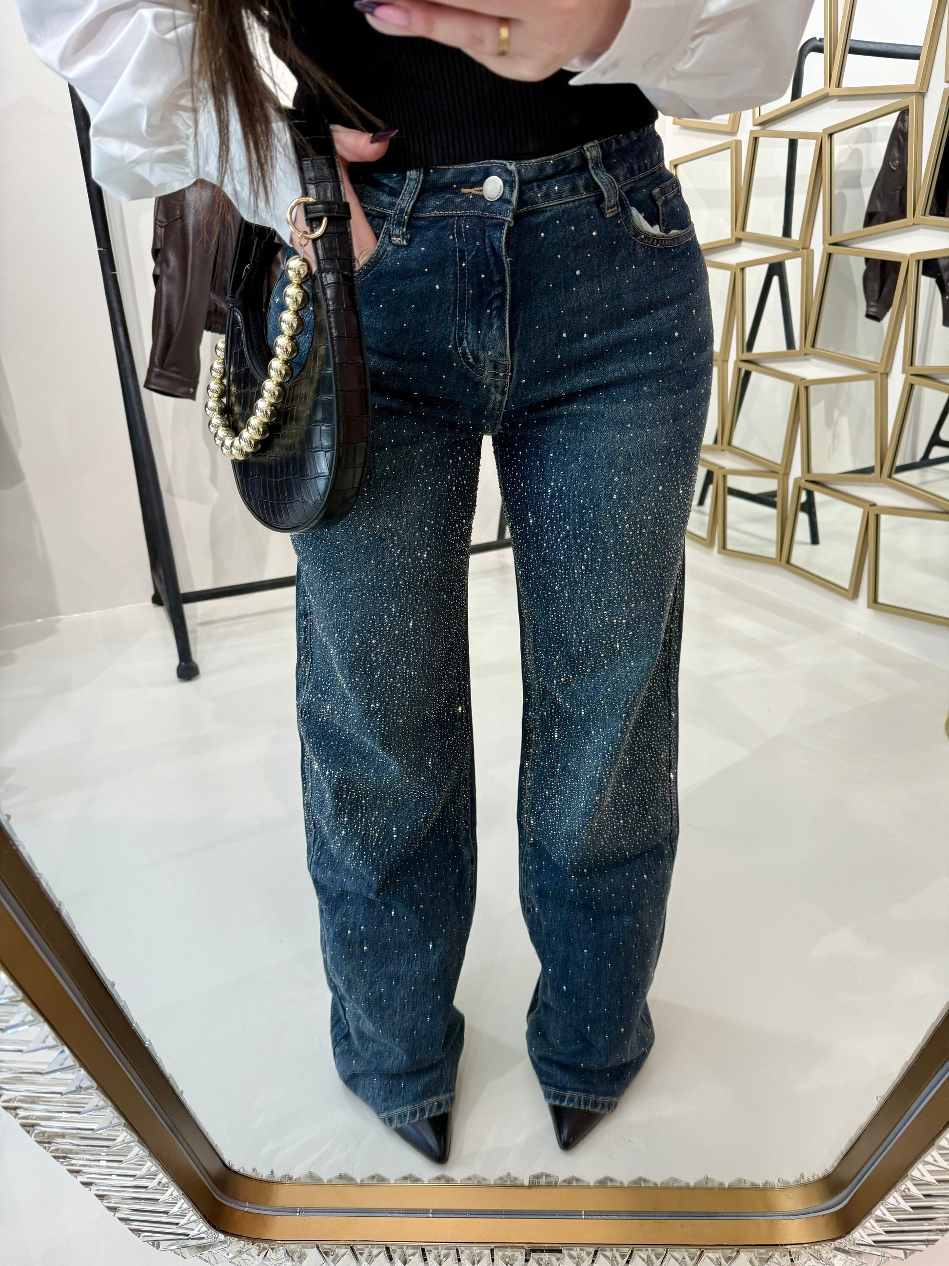 Jeans con strass 3 colori - R.a. Boutique