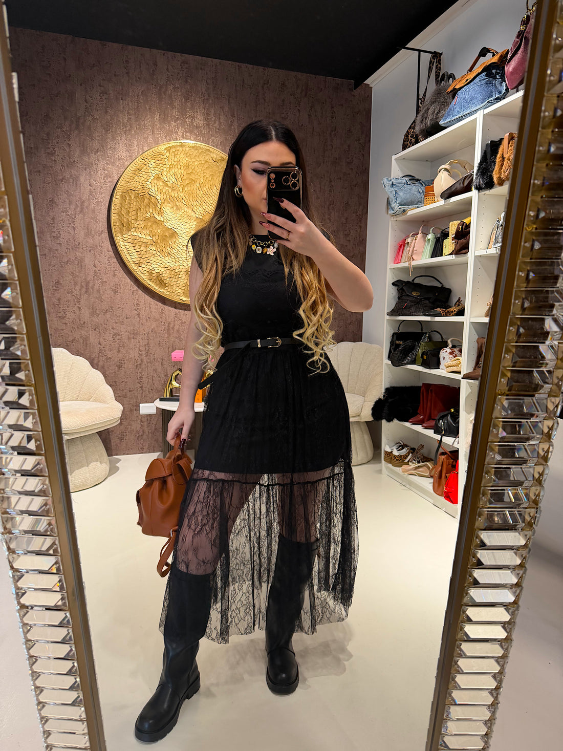 Abito lace elegance con cintura - R.a. Boutique