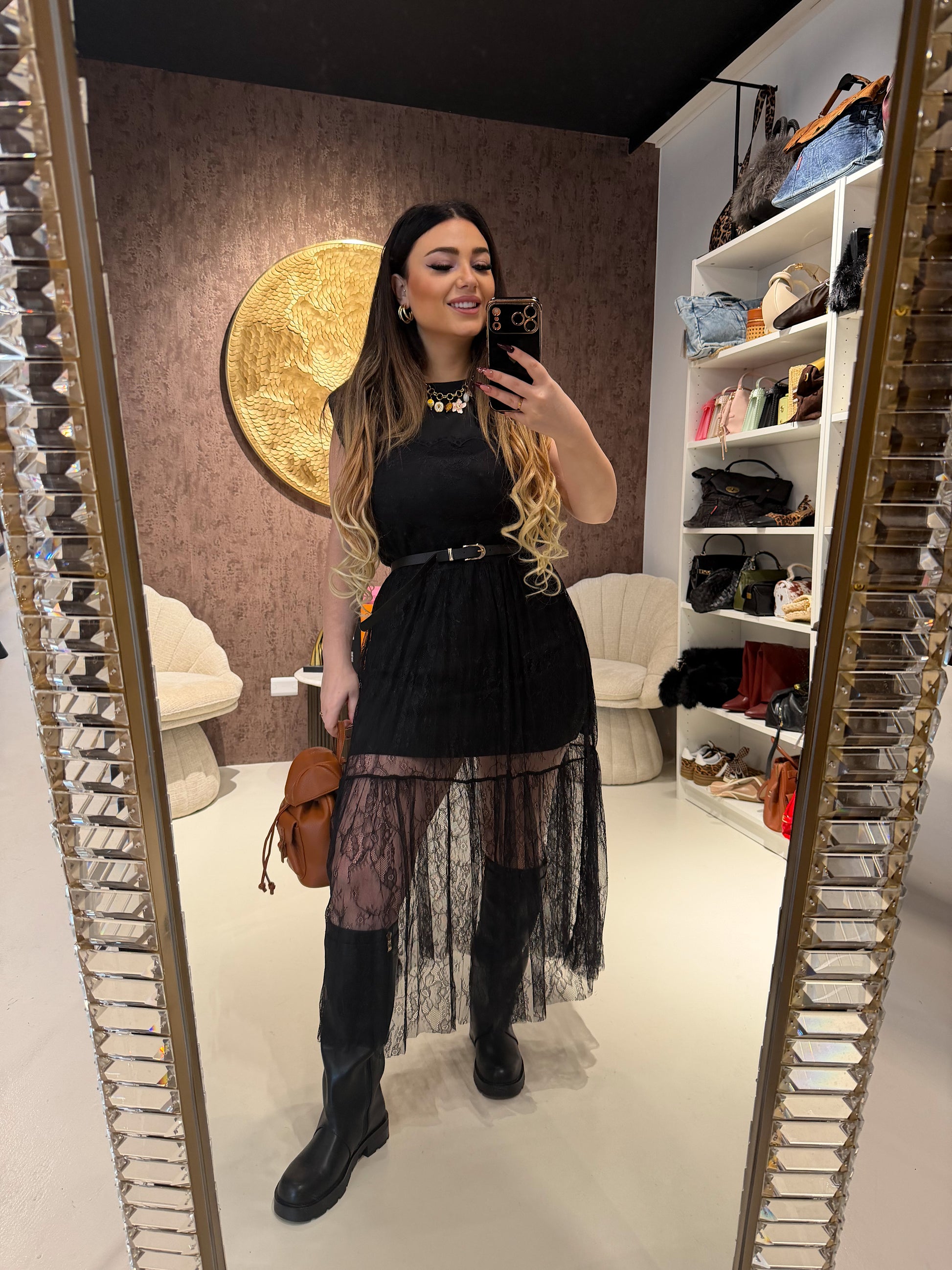 Abito lace elegance con cintura - R.a. Boutique
