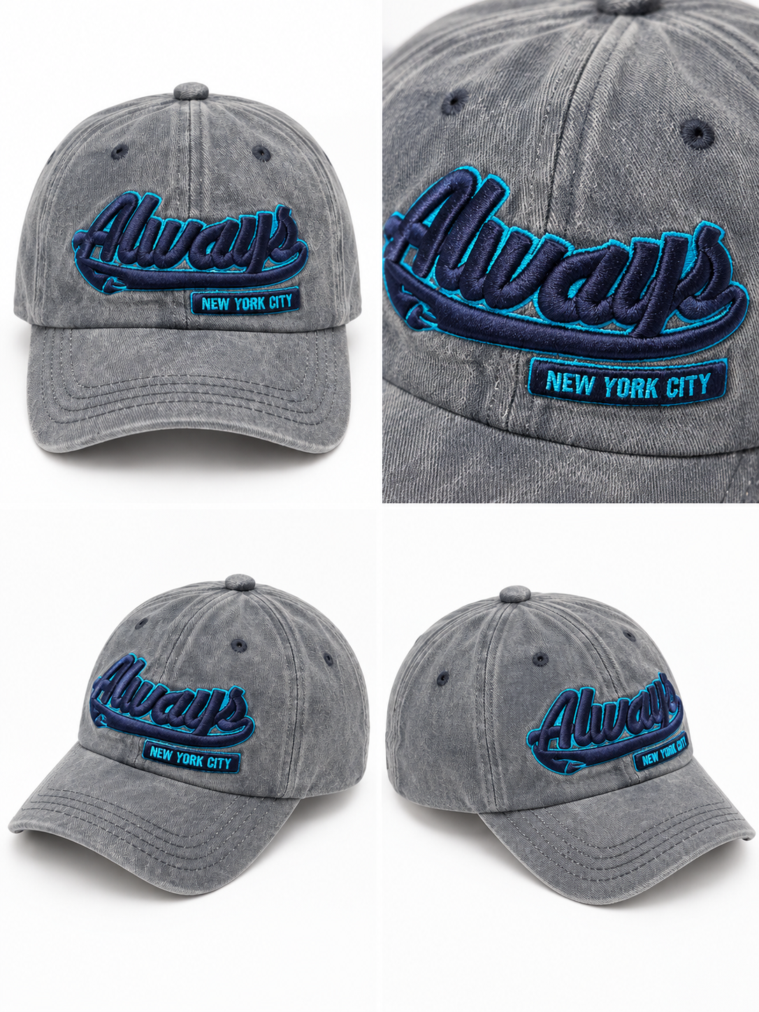 Cappello Baseball Grigio Always New York - R.a. Boutique