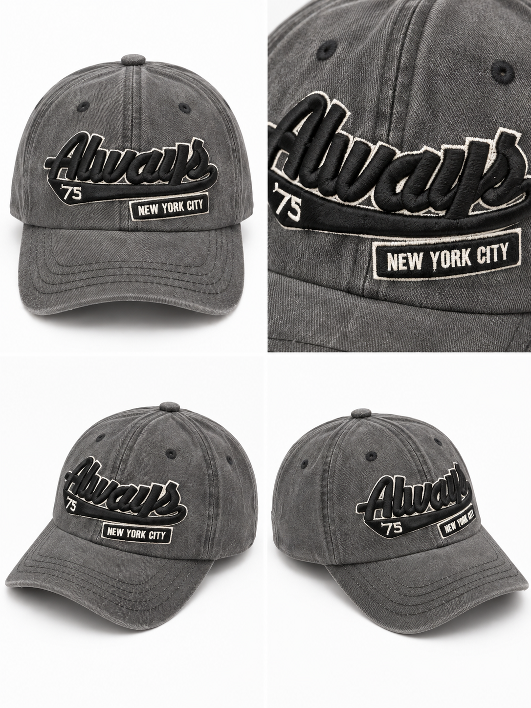 Cappello Baseball Grigio Antracite Always New York - R.a. Boutique