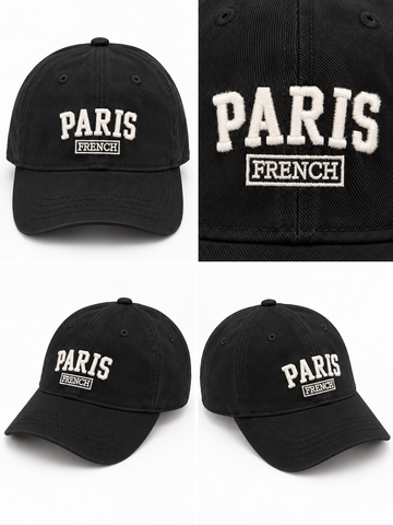 Cappello Baseball Nero Paris French - R.a. Boutique