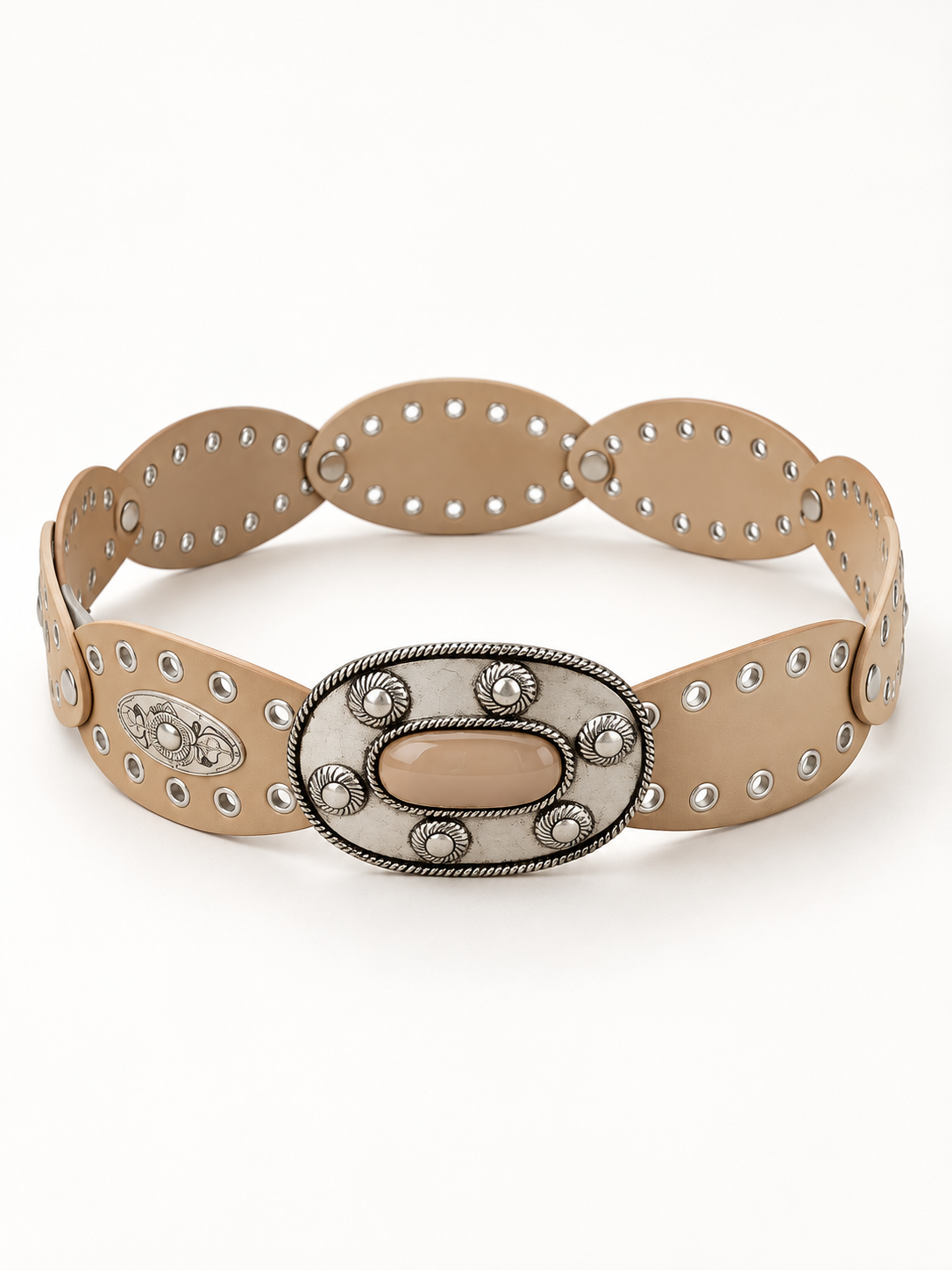 Cintura con Borchie e Perla Beige - studio