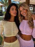 Completo traforato crop top e gonna lunga - R.a. Boutique