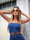 Abito a fascia jeans con cintura - R.a. Boutique 