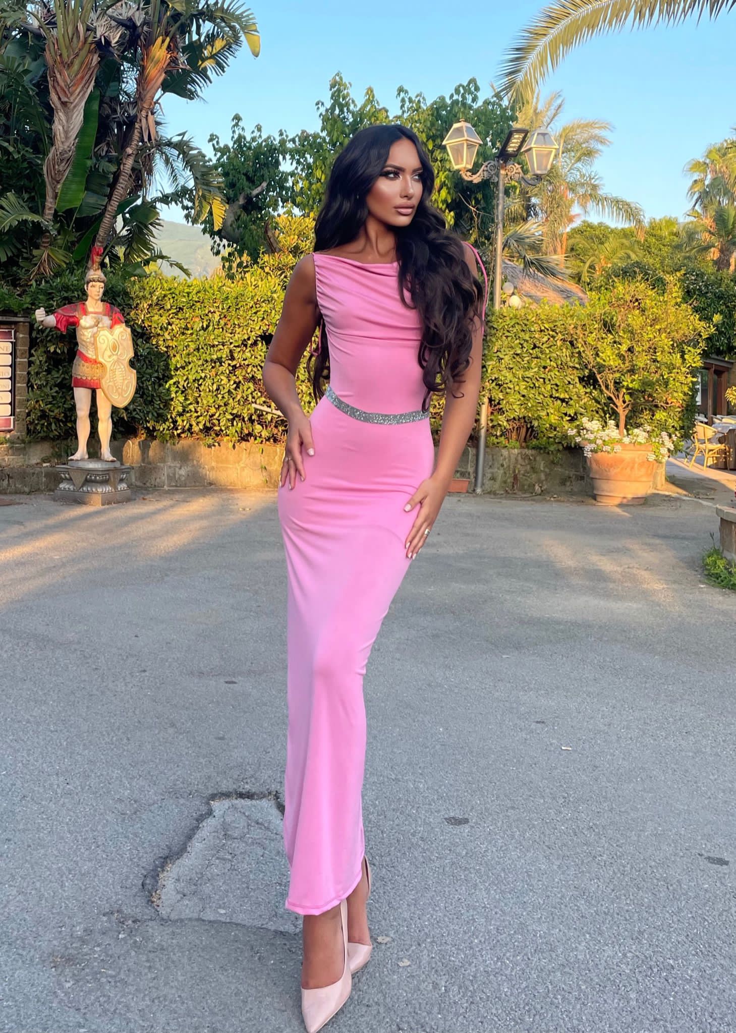 Abito lungo push up rosa - R.a. Boutique 