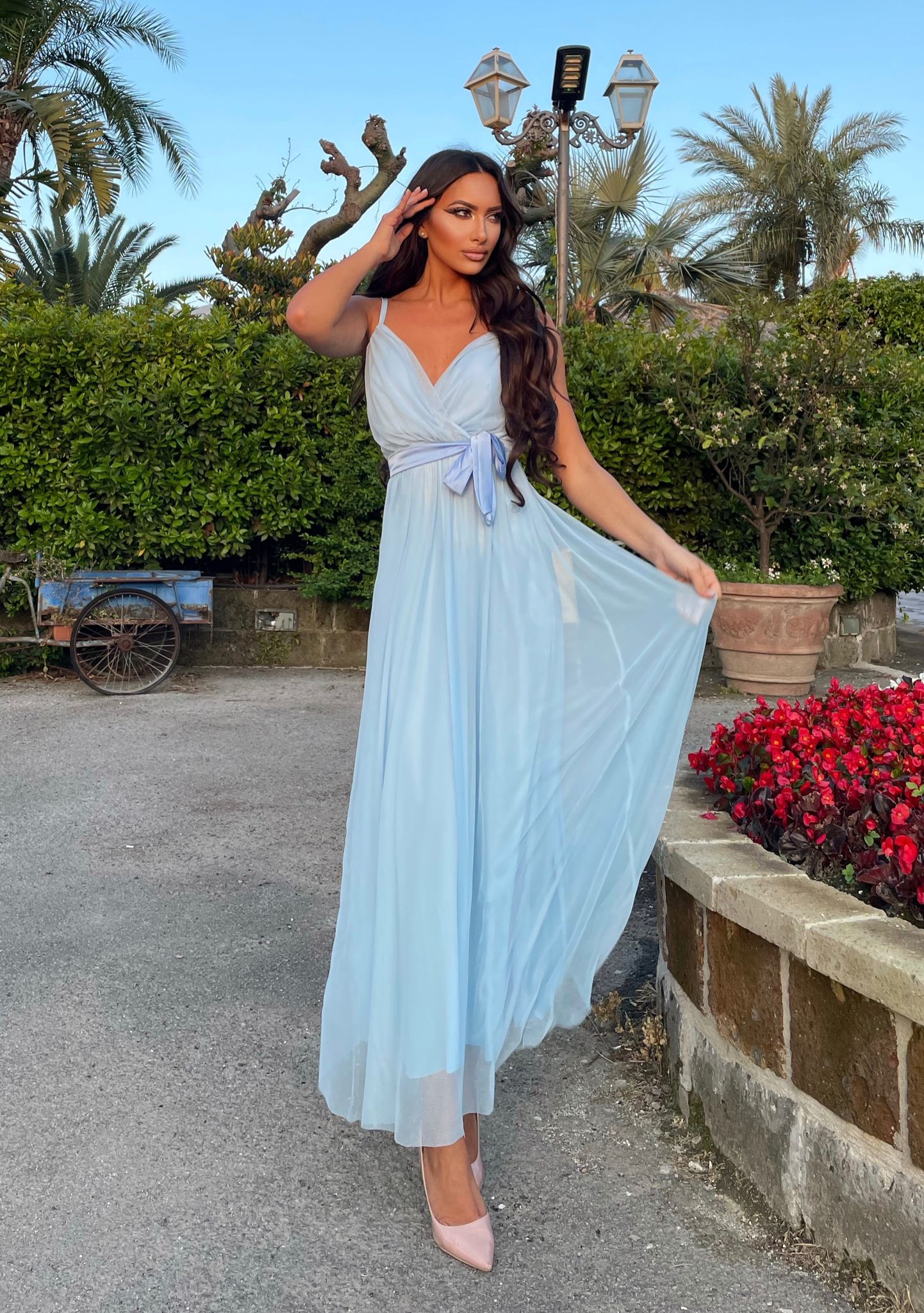 Abito lungo in tulle carta da zucchero - R.a. Boutique 